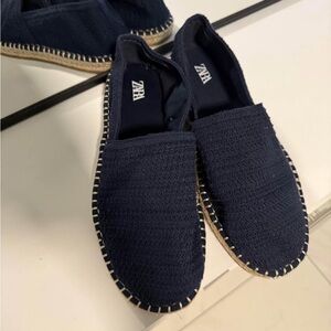 Zara Blue Loafers Slip-Ons Casual Comfort